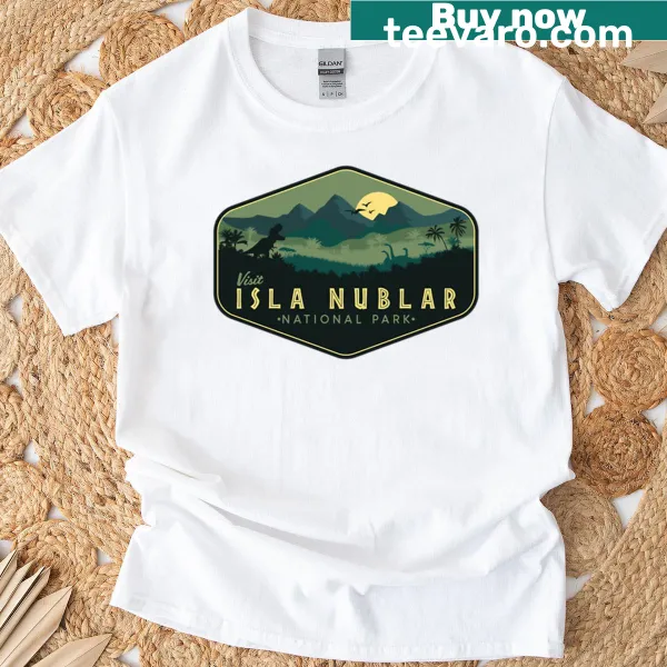 Boxy t-shirt featuring Isla Nublar National Park badge design
