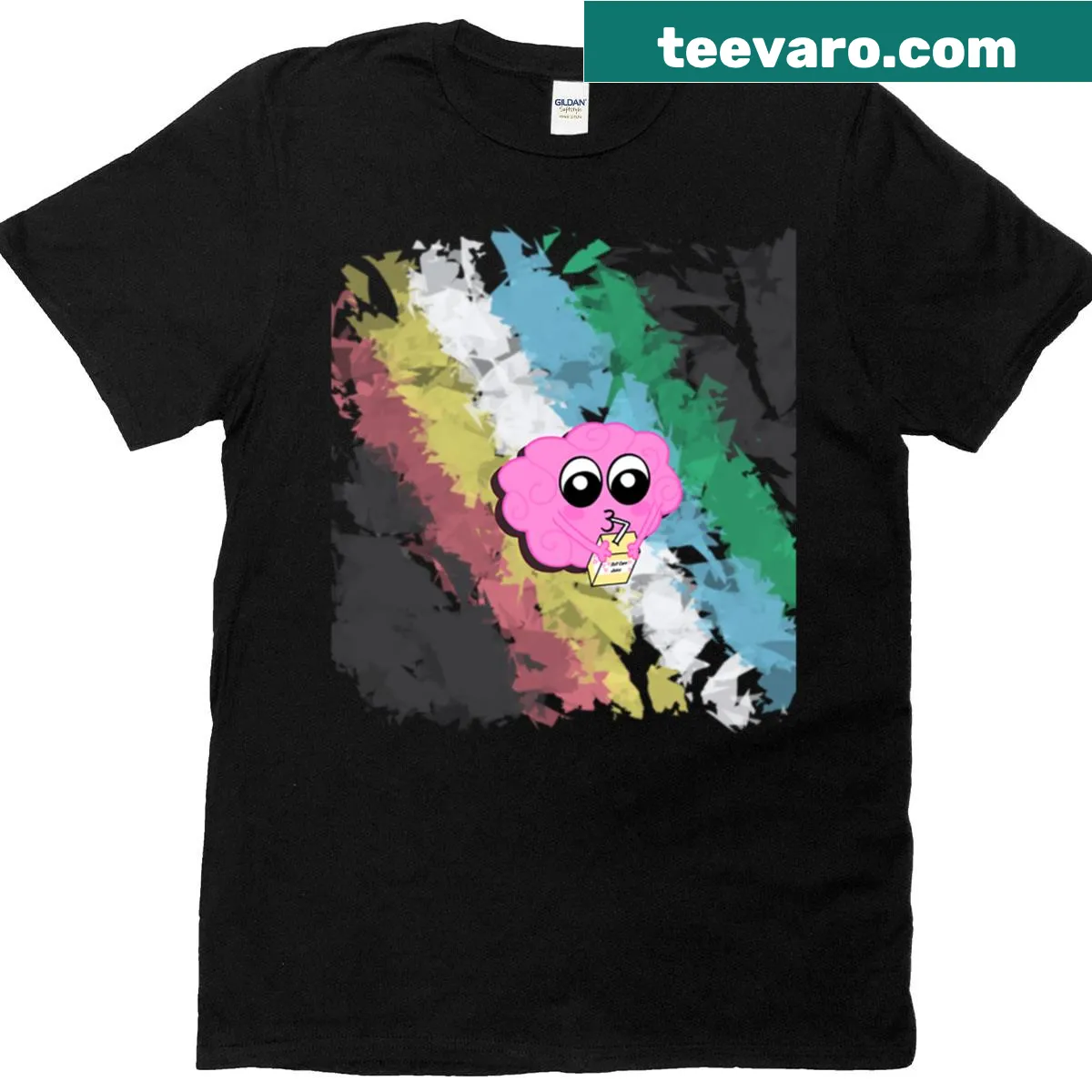 Oversized T-shirt featuring juice brain disability flag design — on a men's t-shirt