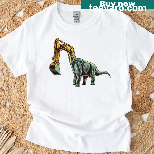 Cartoon illustration of a dinosaur digger