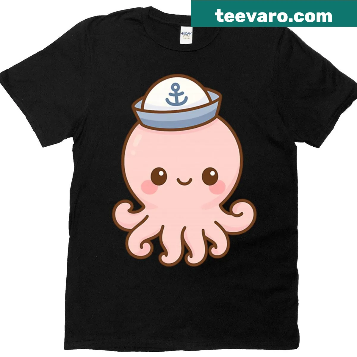 Cute crab wearing a hat on a beach-themed t-shirt — on a men's t-shirt