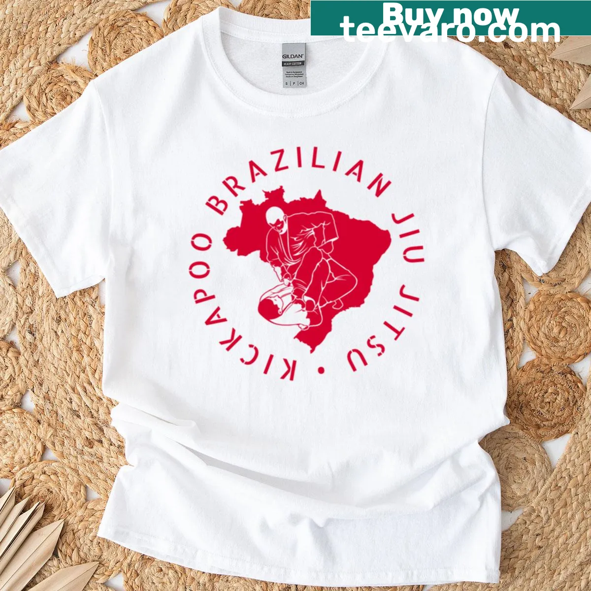 Kickapoo Brazilian Jiu Jitsu T-shirt with dynamic martial arts graphic — on a men's t-shirt