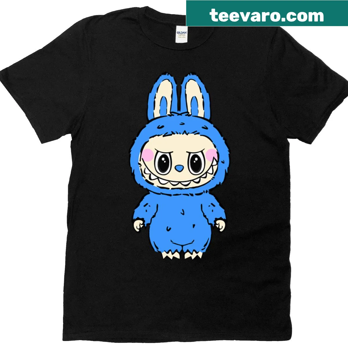 T-shirt featuring a whimsical Labubu design — on a men's t-shirt