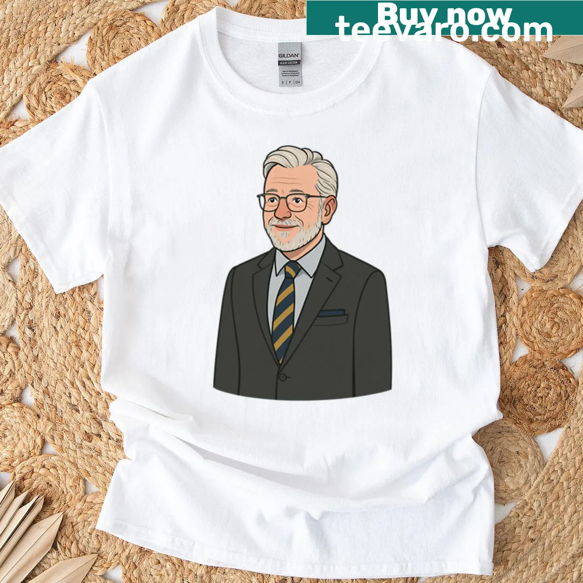 Oversized t-shirt featuring Leslie Higgins with a humorous saying — on a men's t-shirt