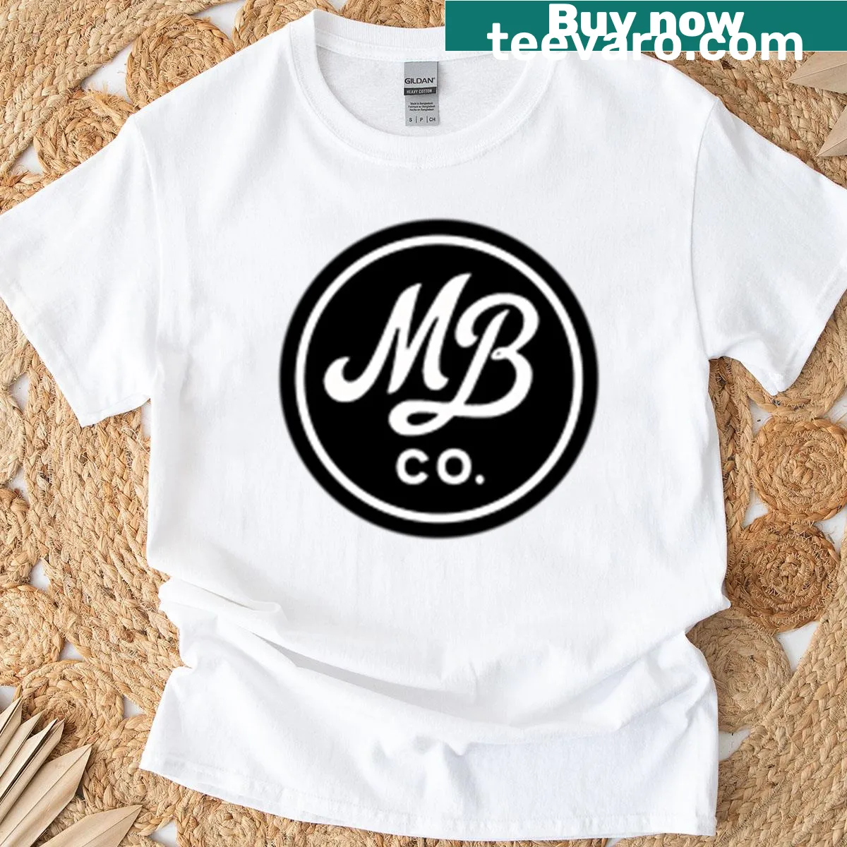 Minimalist t-shirt featuring Mixed Bag Co logo — on a men's t-shirt