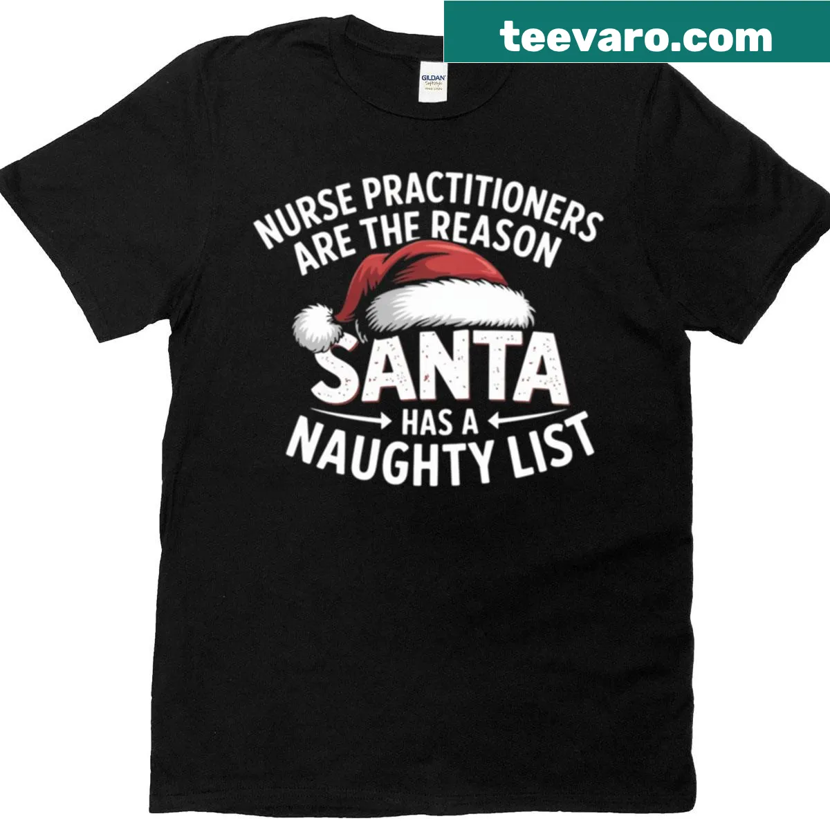 Funny nursing shirt with Christmas humor about Santa's naughty list — on a men's t-shirt