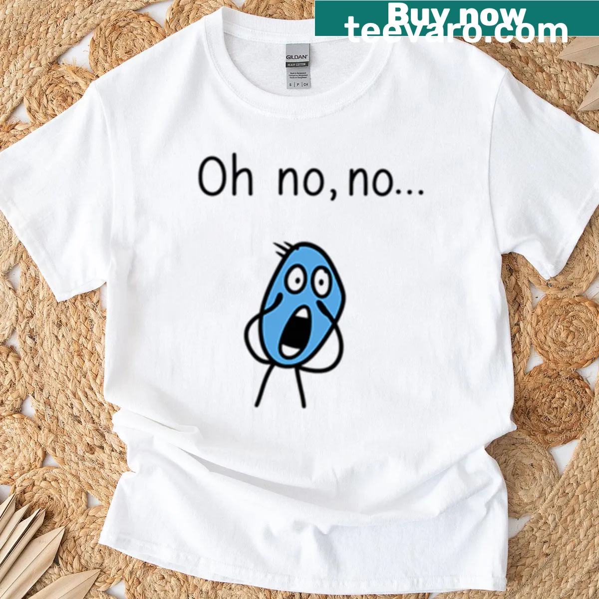 Minimalist oversized T-shirt with clean typography — on a men's t-shirt