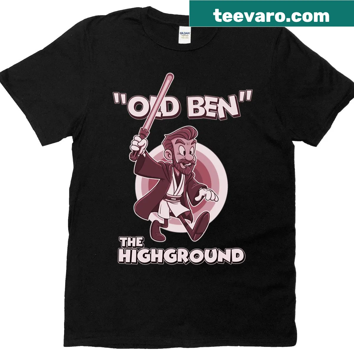 Playful illustration of 'Old Ben' on a casual t-shirt — on a men's t-shirt