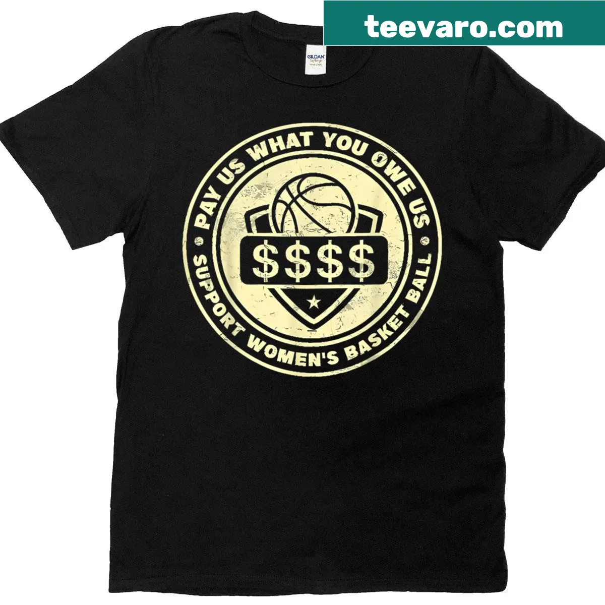 Graphic tee promoting equal pay and labor rights — on a men's t-shirt