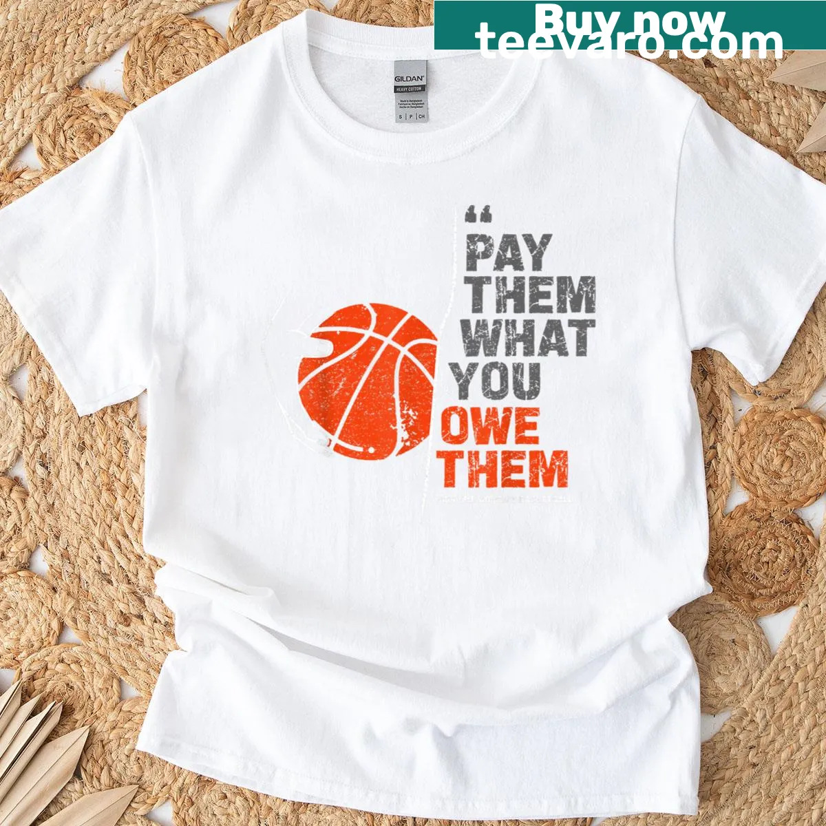 Vintage support graphic t-shirt with bold text — on a men's t-shirt