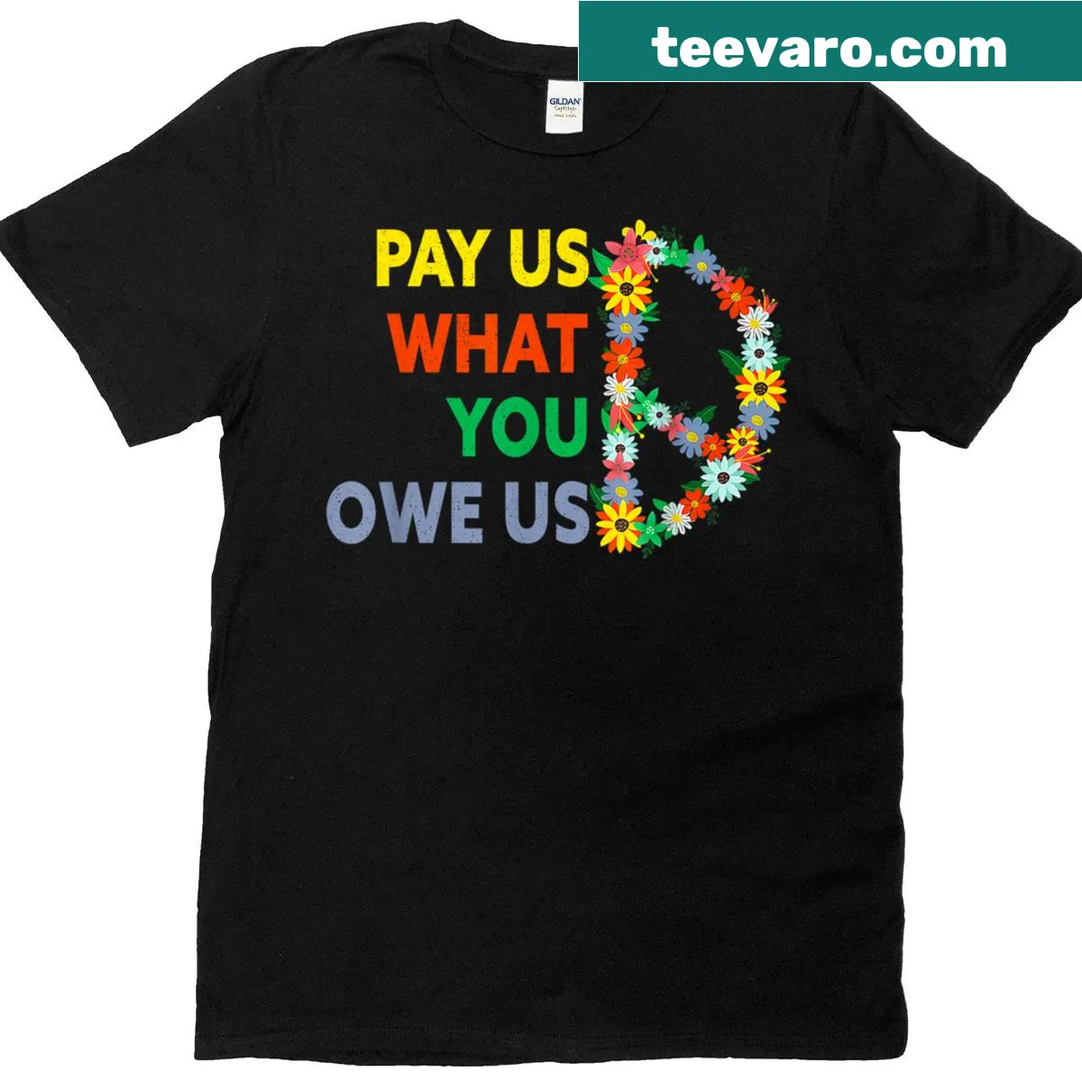 Trendy vintage tee for women with a humorous debt message — on a men's t-shirt