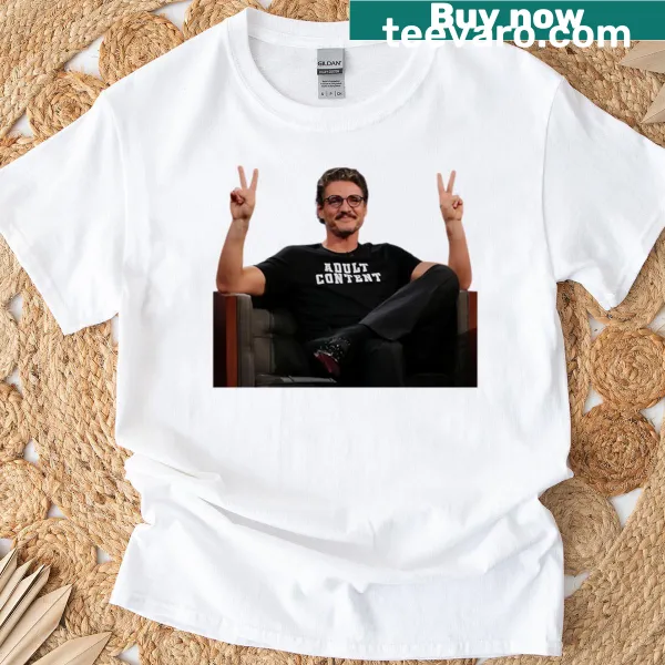 Oversized T-shirt featuring a stylized illustration of Pedro Pascal