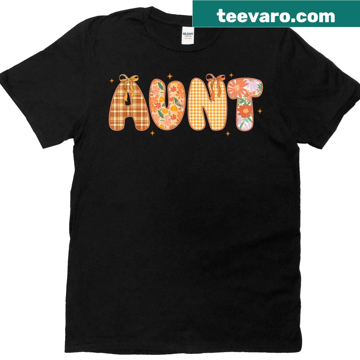 Cute pumpkin design with bow for Thanksgiving celebration — on a men's t-shirt