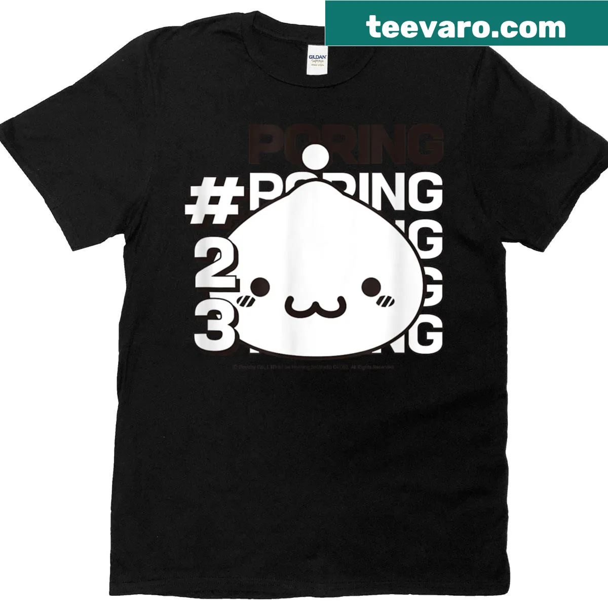 Poring character graphic from Ragnarok on gaming t-shirt — on a men's t-shirt