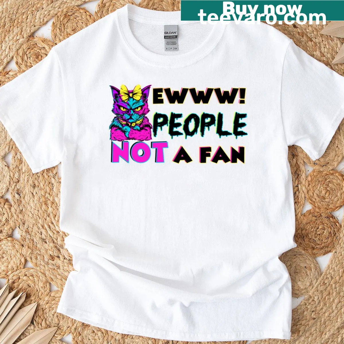 Retro streetwear t-shirt for cat lovers with humorous graphics — on a men's t-shirt
