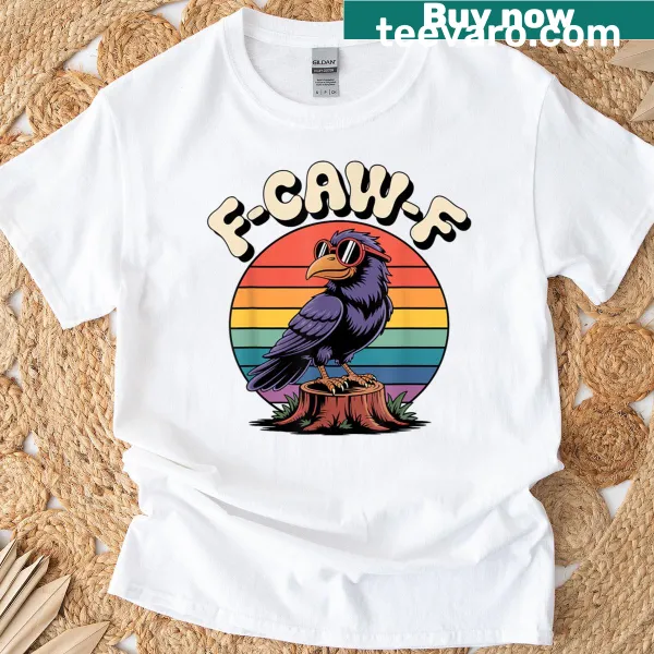 Grunge T-shirt with a funny crow graphic and text