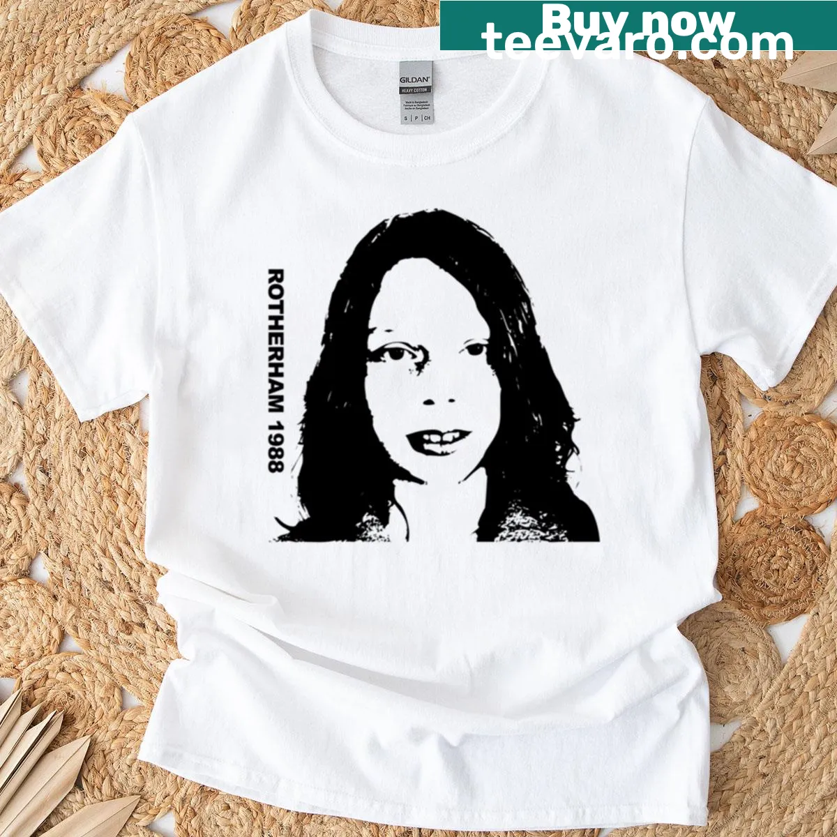 Oversized t-shirt featuring 'Rotherham 1988' in a vintage style — on a men's t-shirt