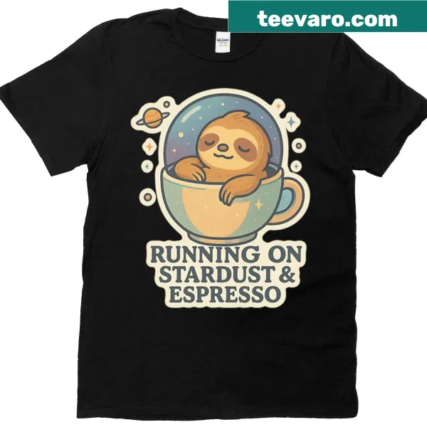 Oversized t-shirt with stardust espresso typography design