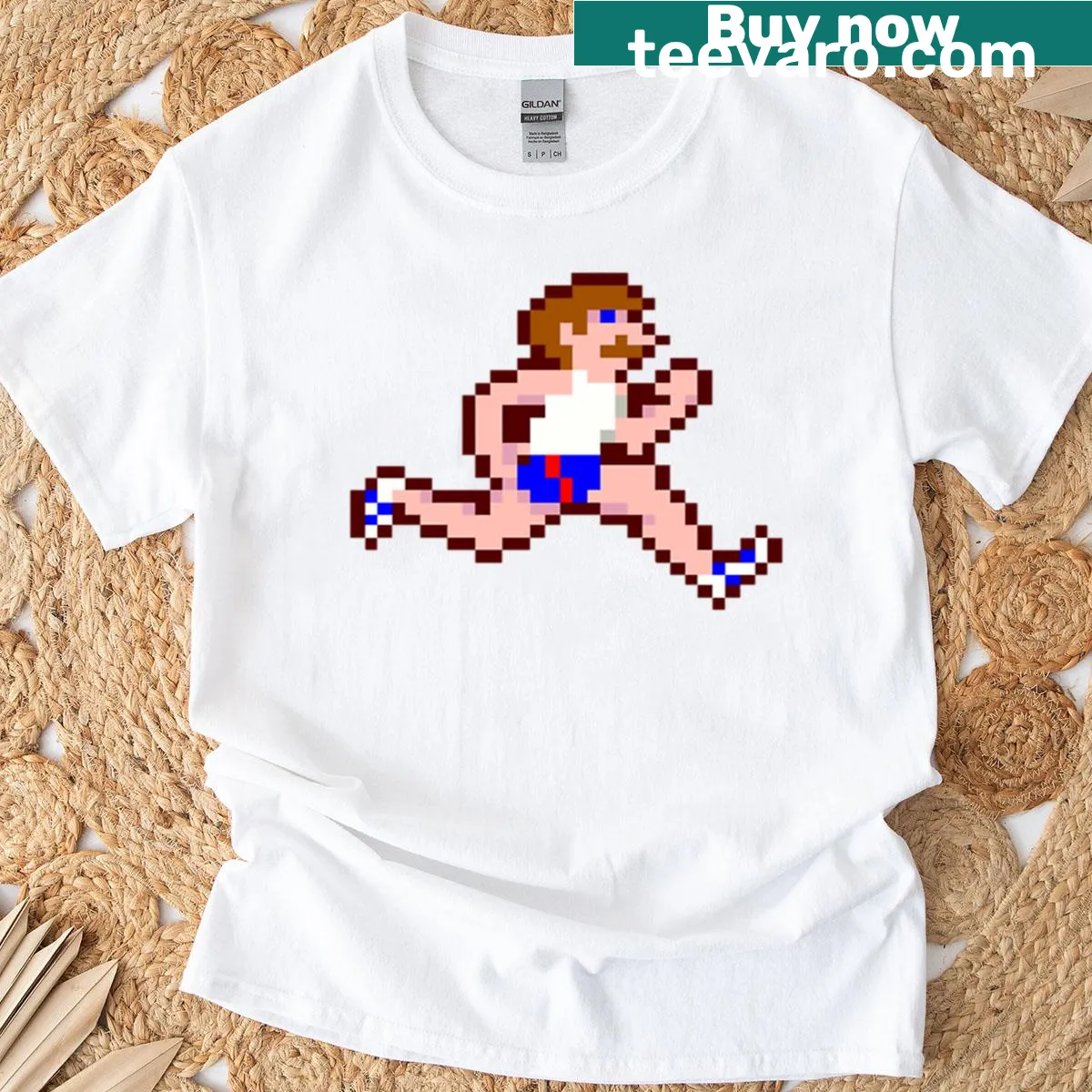 Retrogaming t-shirt featuring sports arcade graphics — on a men's t-shirt