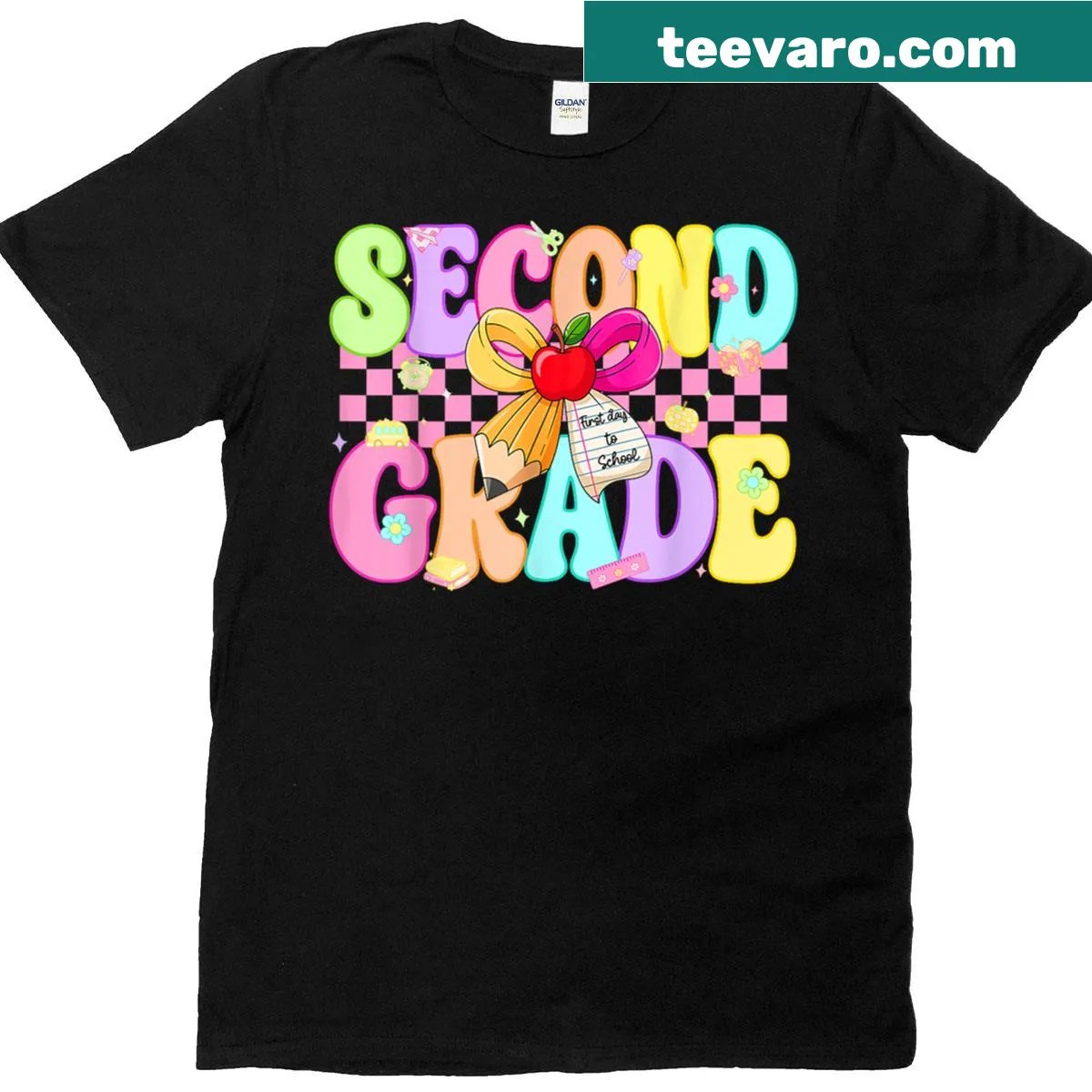 Preppy 2nd Grade Teacher t-shirt with classic font design — on a men's t-shirt