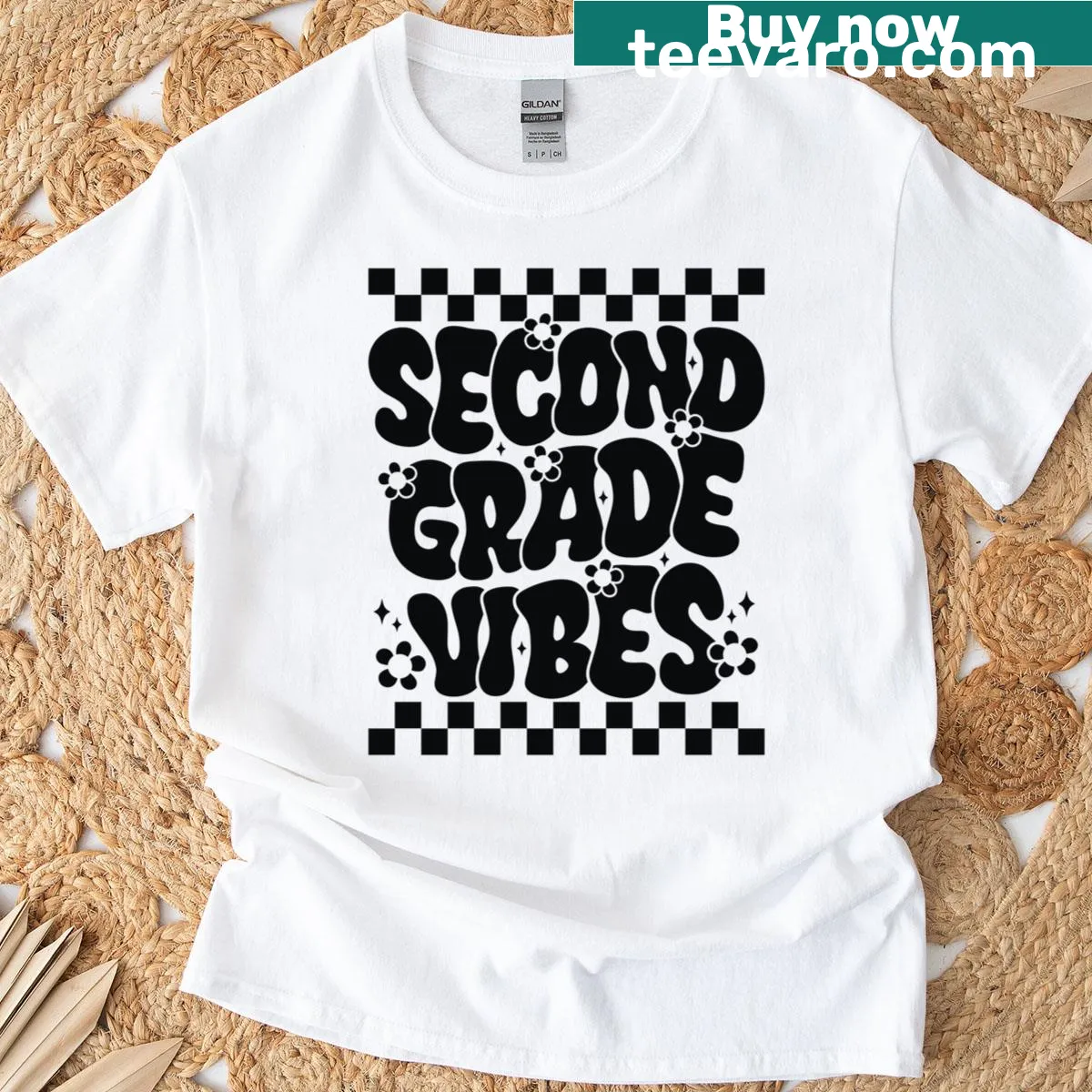 Retro T-shirt celebrating second grade vibes for girls — on a men's t-shirt