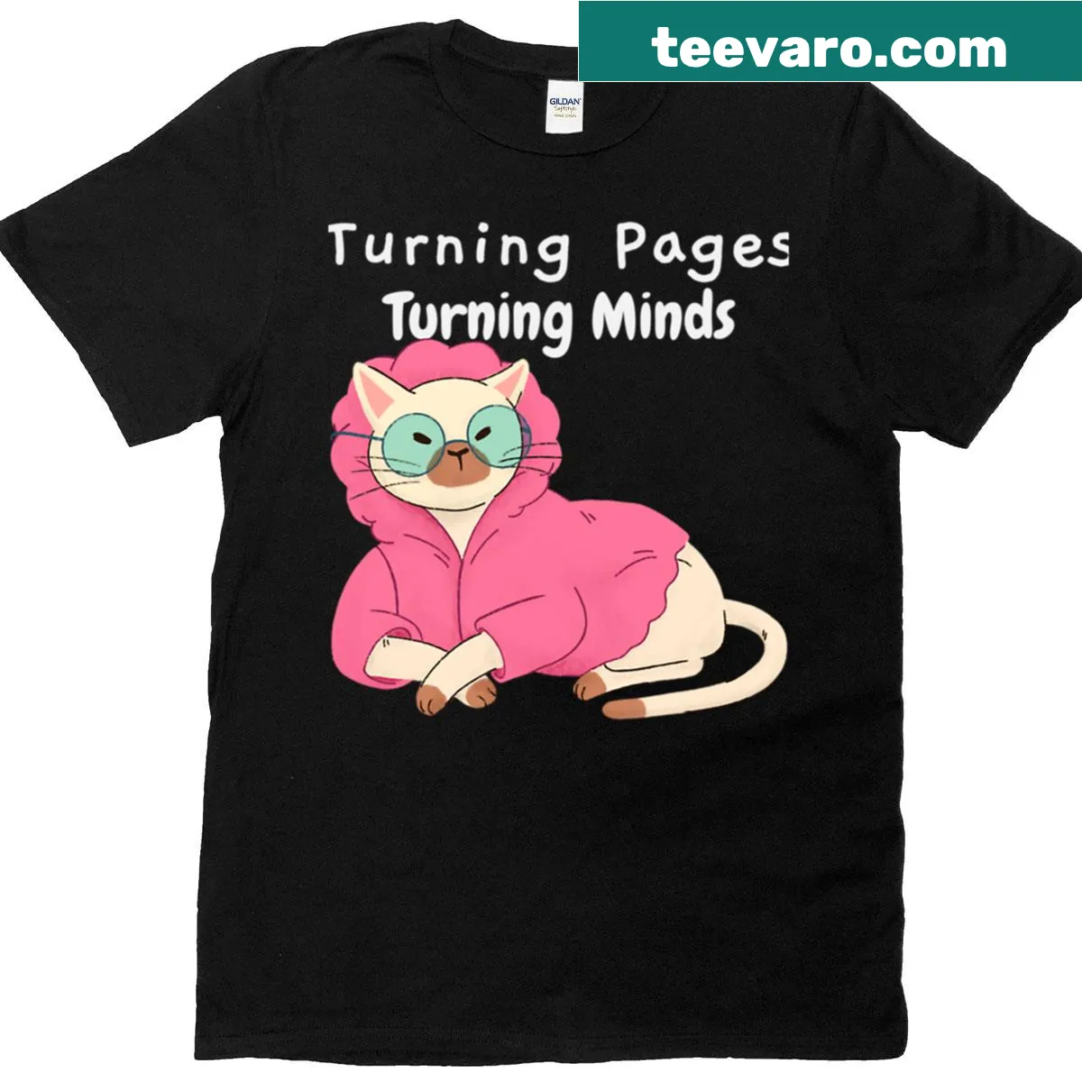 Illustration of a cat in a spa setting on a t-shirt — on a men's t-shirt