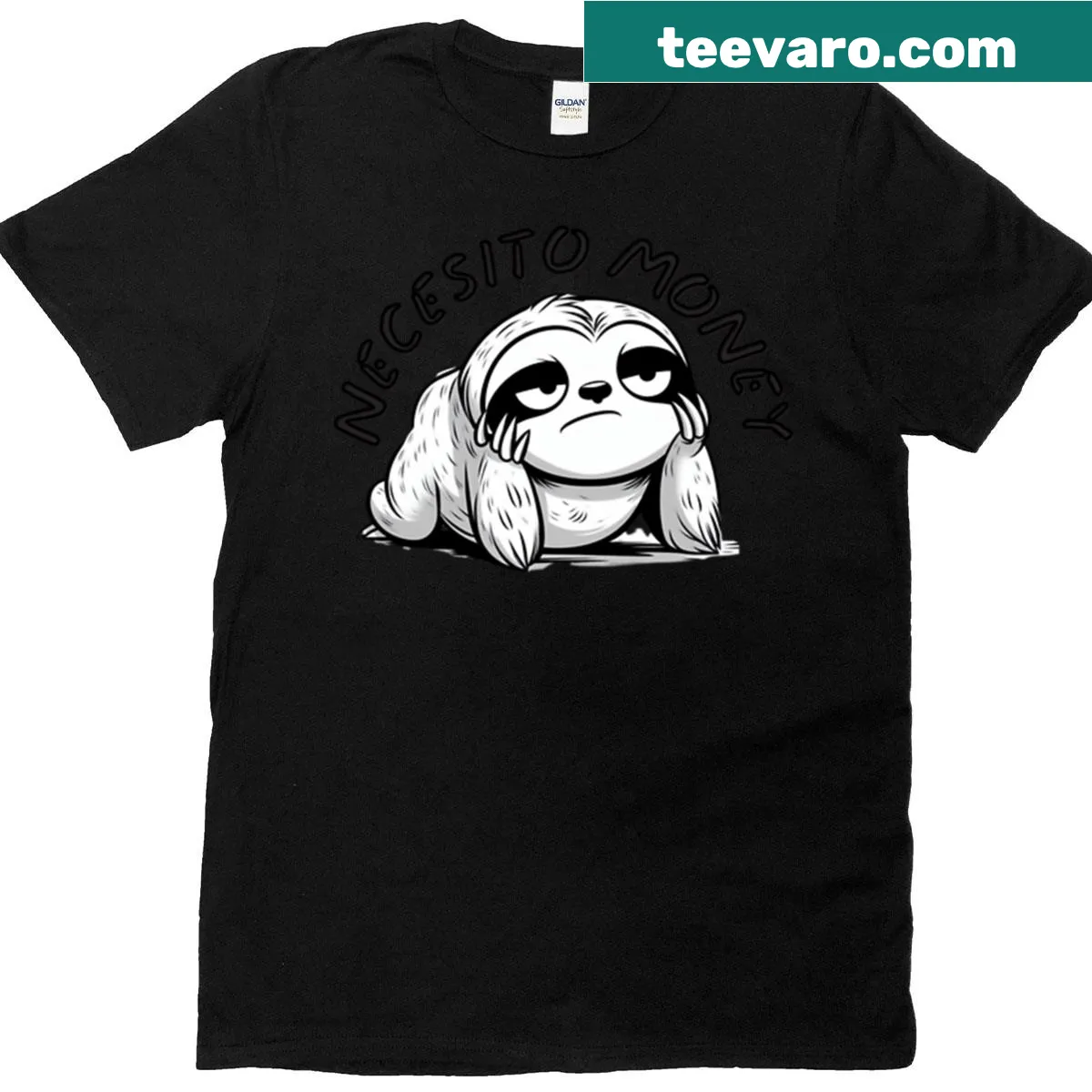 Typography t-shirt featuring 'Necesito Money' in Spanglish — on a men's t-shirt