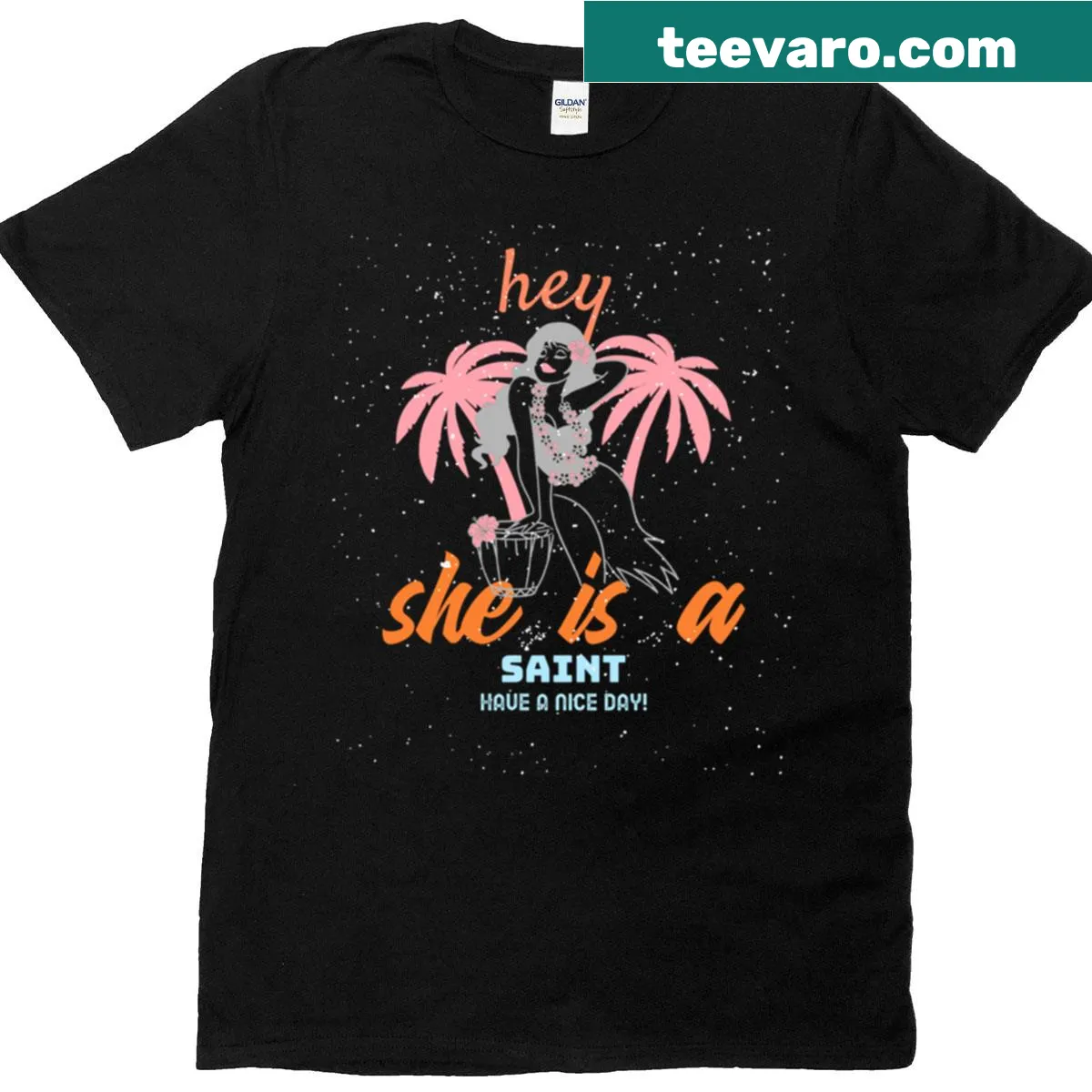 Illustrative oversized T-shirt with a sun and playful summer elements. — on a men's t-shirt