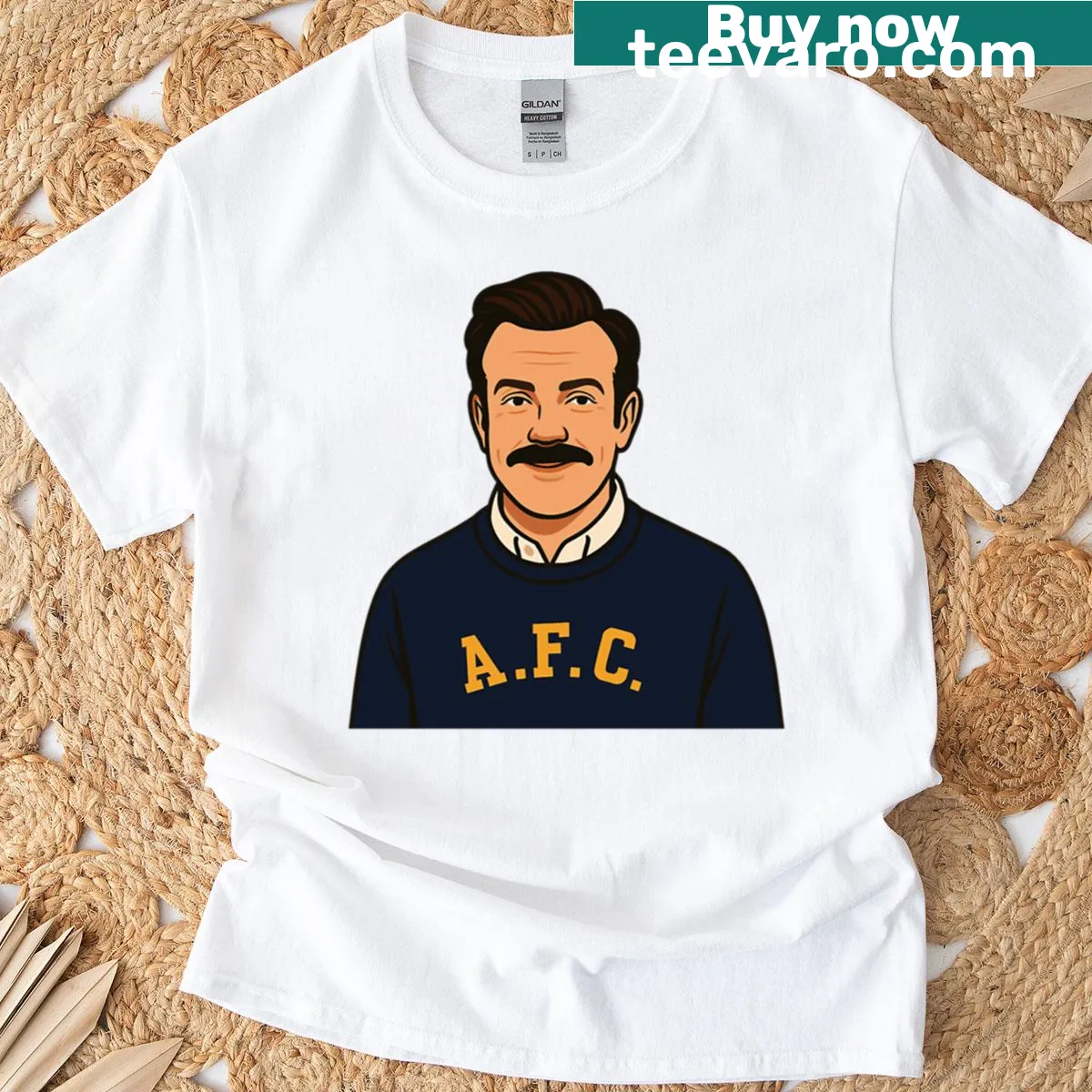 Ted Lasso inspirational illustration on oversized T-shirt — on a men's t-shirt