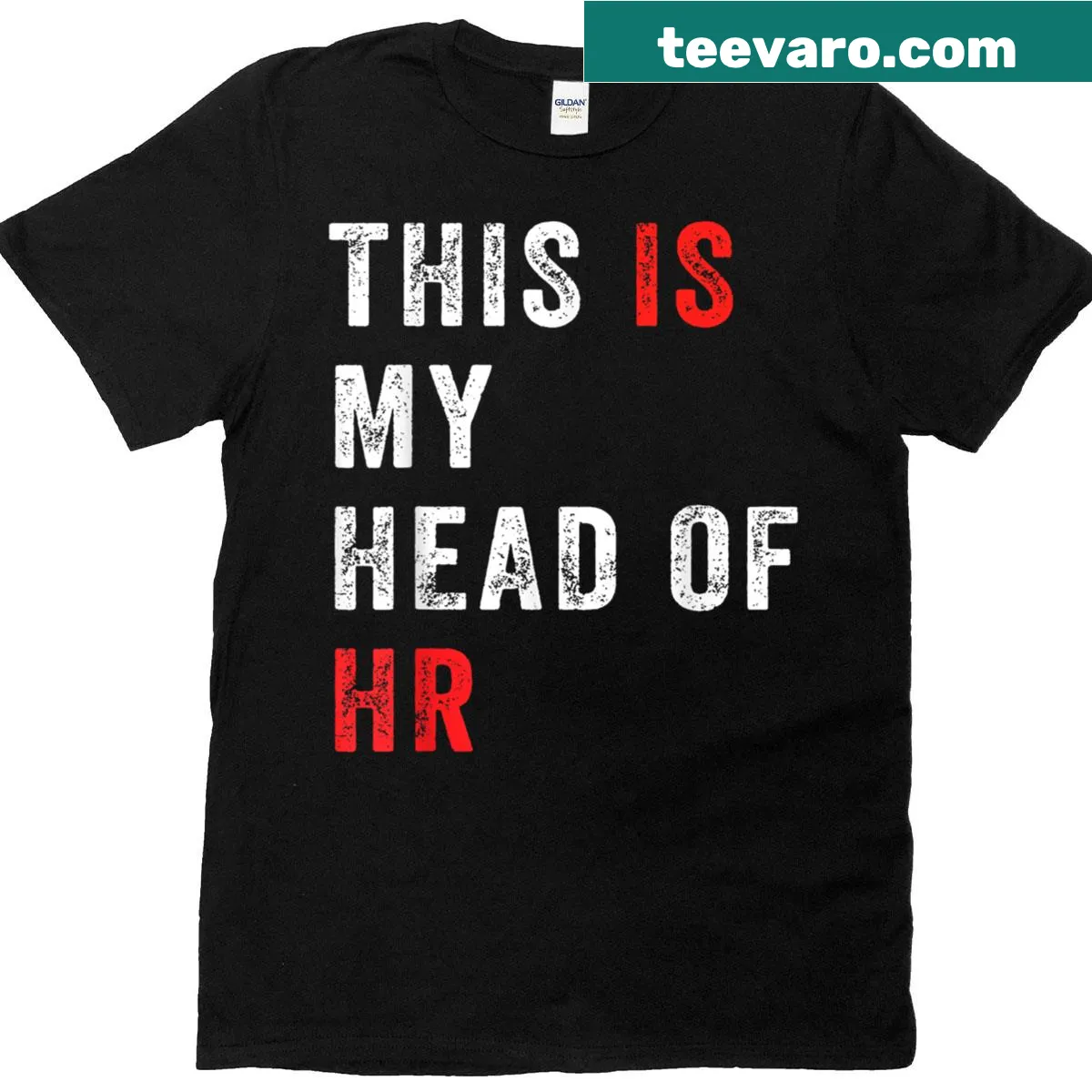 Funny HR saying T-shirt for office humor — on a men's t-shirt
