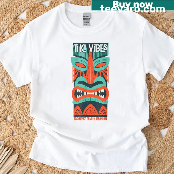 Graphic T-shirt with Tiki vibes for family gatherings