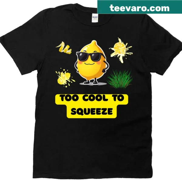 Funny oversized lemon design t-shirt with a quirky character and humorous phrase