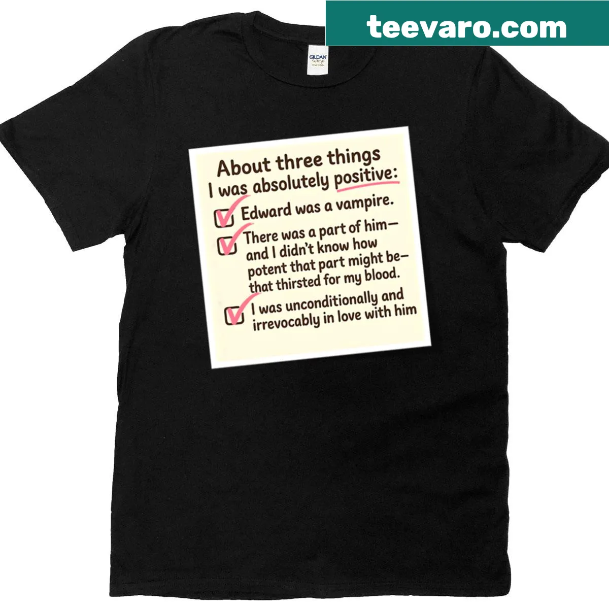 Checklist design inspired by twilight on a t-shirt — on a men's t-shirt