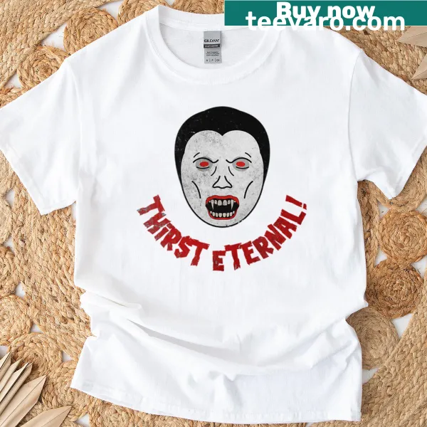 Vintage-style T-shirt featuring a classic vampire design
