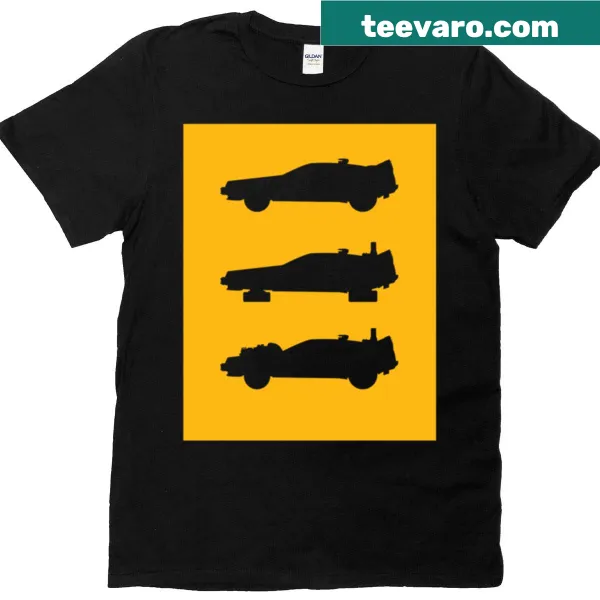 Retro t-shirt featuring Delorean car design with a vintage vibe