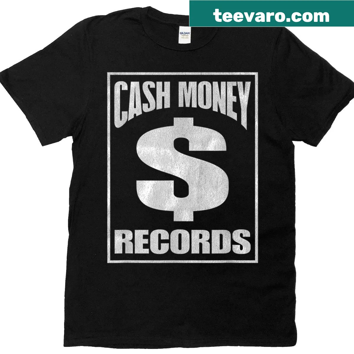 Retro T-shirt inspired by 90s Cash Money music culture — on a men's t-shirt