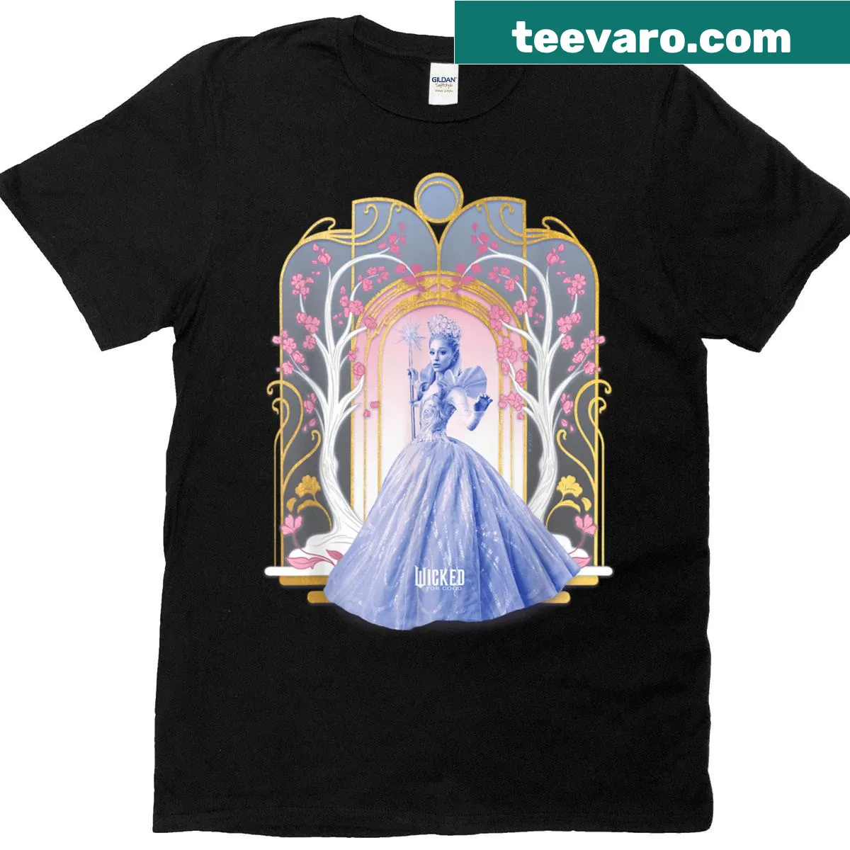 Whimsical T-shirt featuring Glinda from the Wizard of Oz — on a men's t-shirt