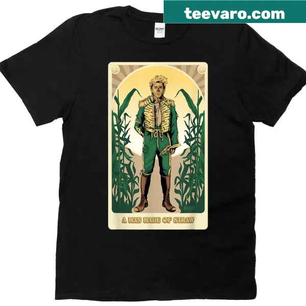 Humorous T-shirt with the phrase 'Made Of Straw' referencing a character