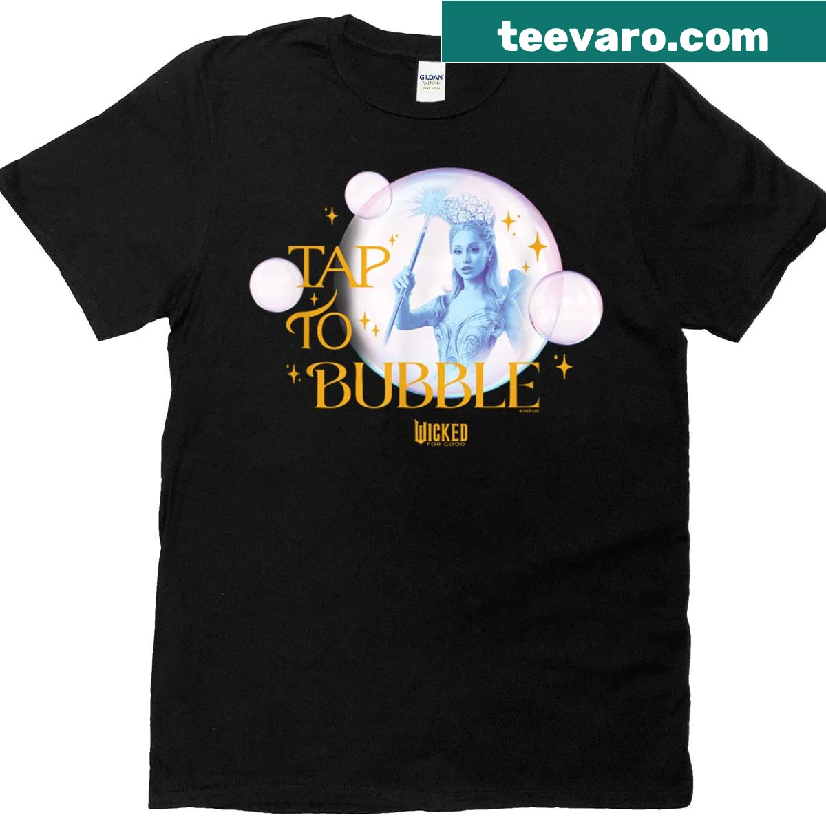 Playful T-shirt with the phrase 'Tap To Bubble' in a whimsical design — on a men's t-shirt