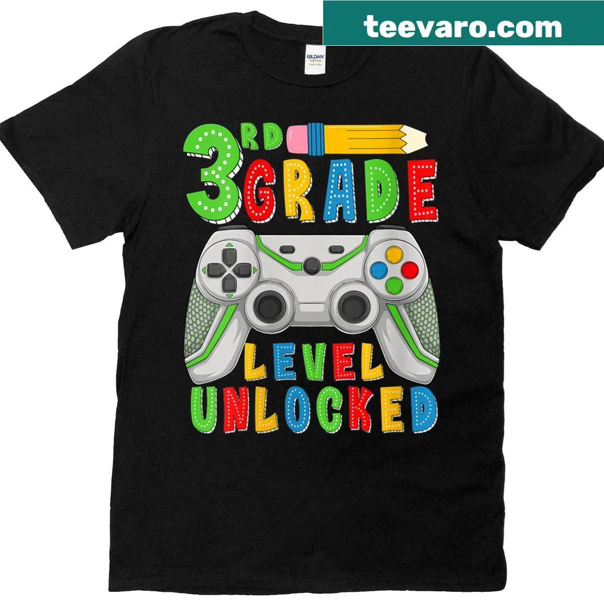Third grade level unlocked graphic on kids t-shirt — on a men's t-shirt