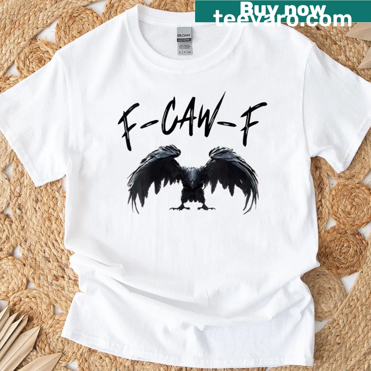 Funny black crow meme t-shirt for women — on a men's t-shirt