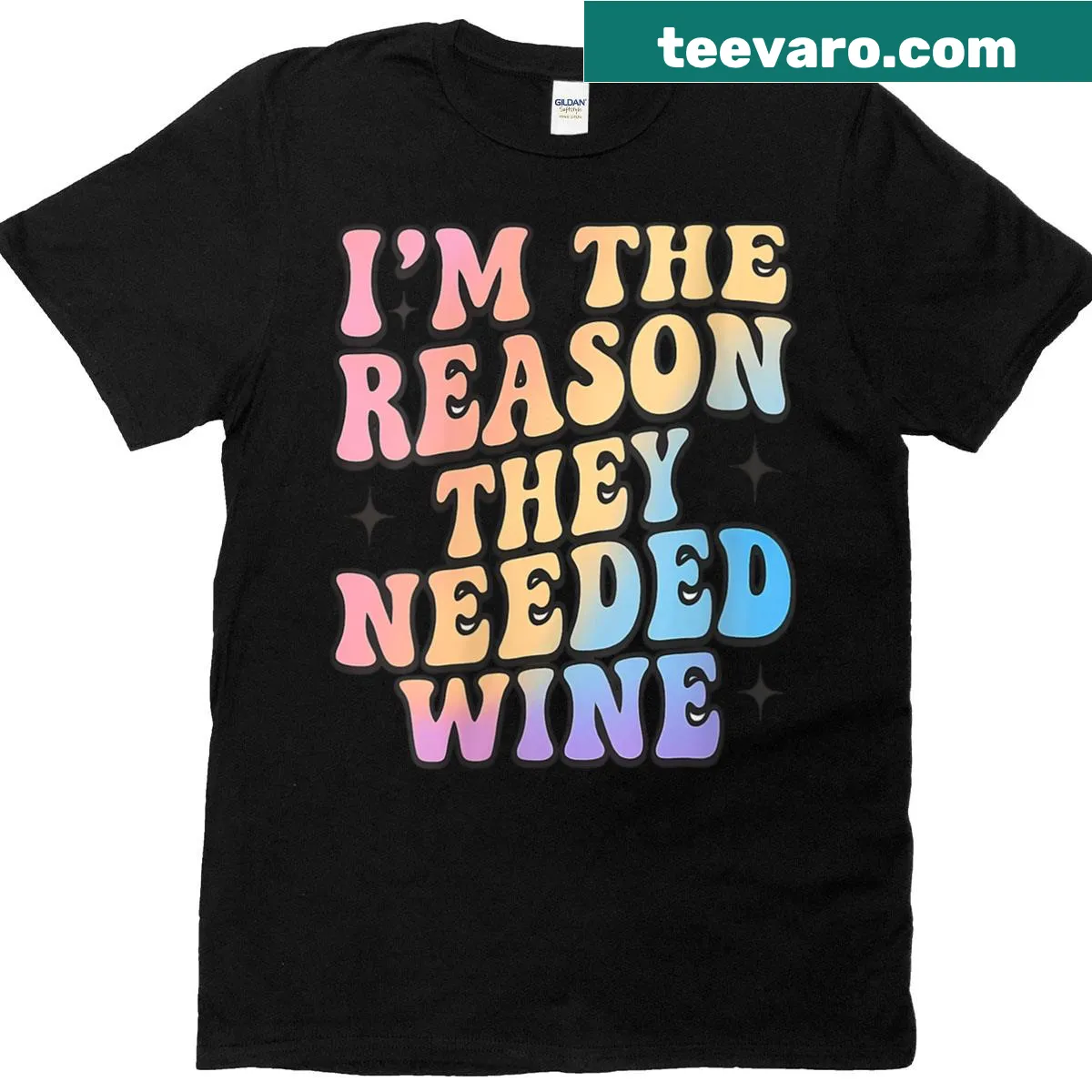 Funny parenting T-shirt with retro text about needing wine — on a men's t-shirt
