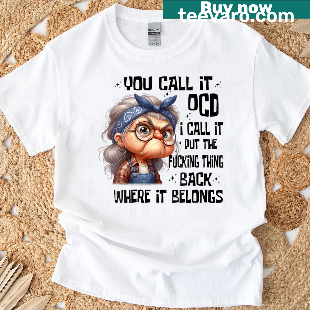 Funny saying graphic T-shirt about OCD and organization — on a men's t-shirt