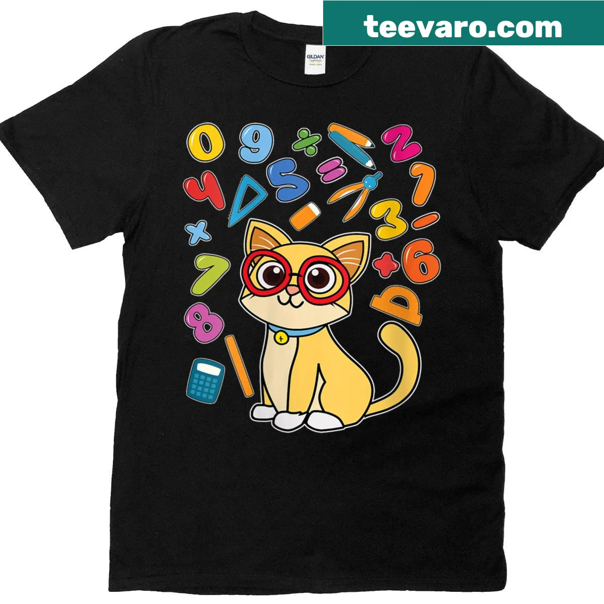 Cute Number Day T-shirt for kids featuring math illustrations — on a men's t-shirt