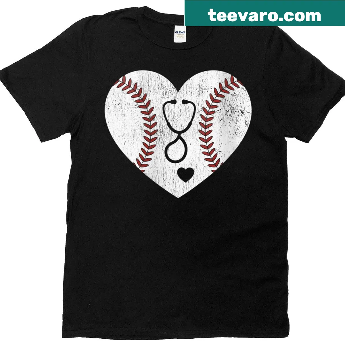 Nursing T-shirt with stethoscope graphic for registered nurses — on a men's t-shirt