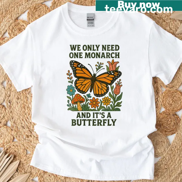 Butterfly graphic t-shirt promoting peace and environmental activism