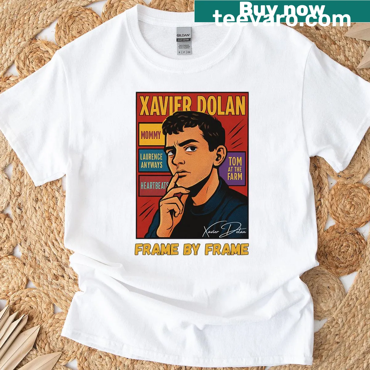 Oversized t-shirt inspired by Xavier Dolan's movies with bold graphic design — on a men's t-shirt