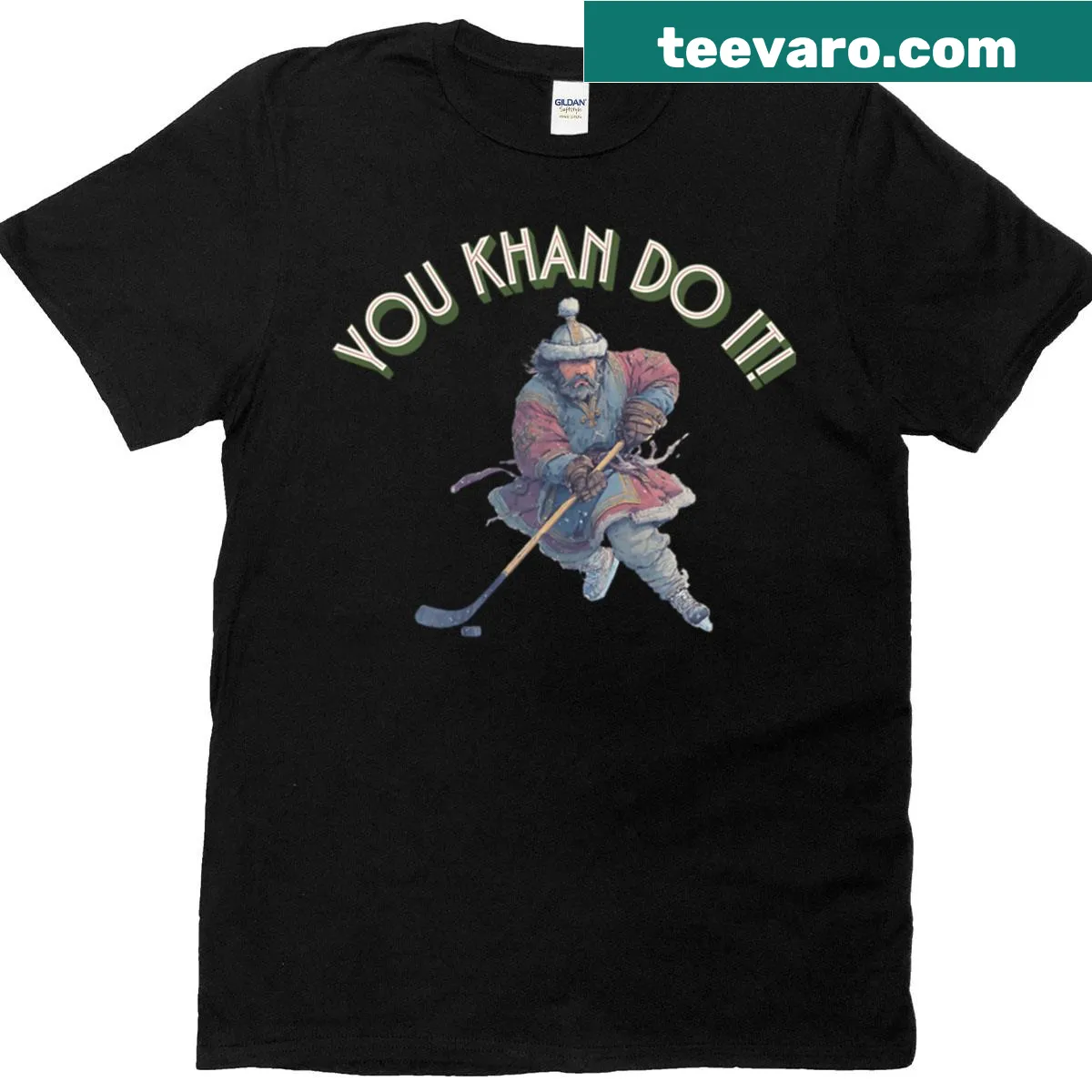 Oversized T-shirt featuring the motivational phrase 'You Khan Do It.' — on a men's t-shirt