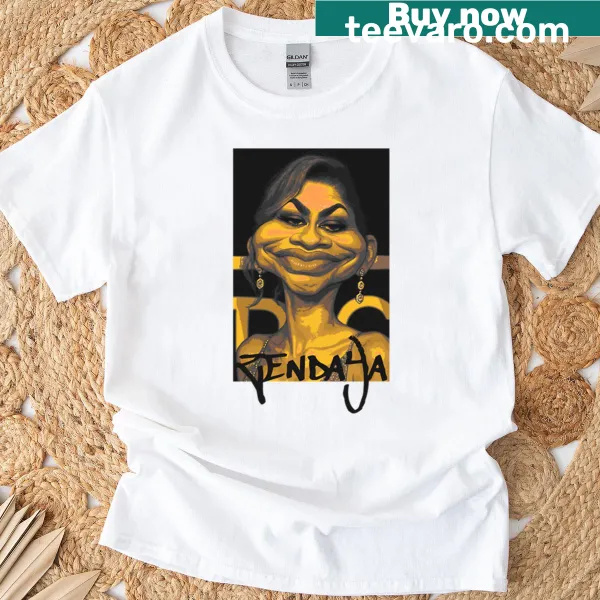 T-shirt featuring a playful caricature of Zendaya