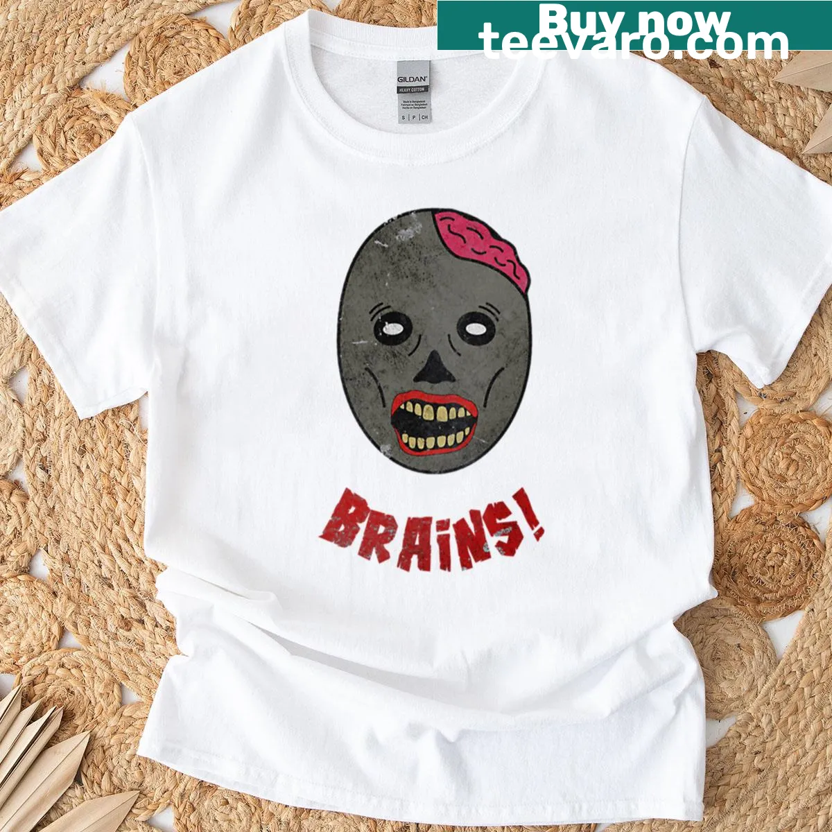 Vintage-style T-shirt with a zombie graphic — on a men's t-shirt