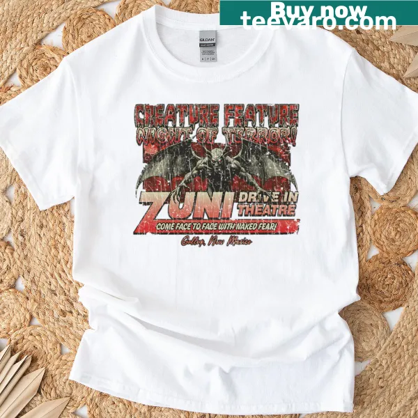 Vintage graphic of Zuni Drive-in Creature Feature on a t-shirt